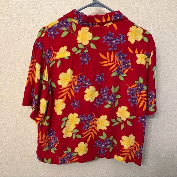 Marsh Landing Short Sleeve Floral Shirt Size Medium - Picture 3 of 4